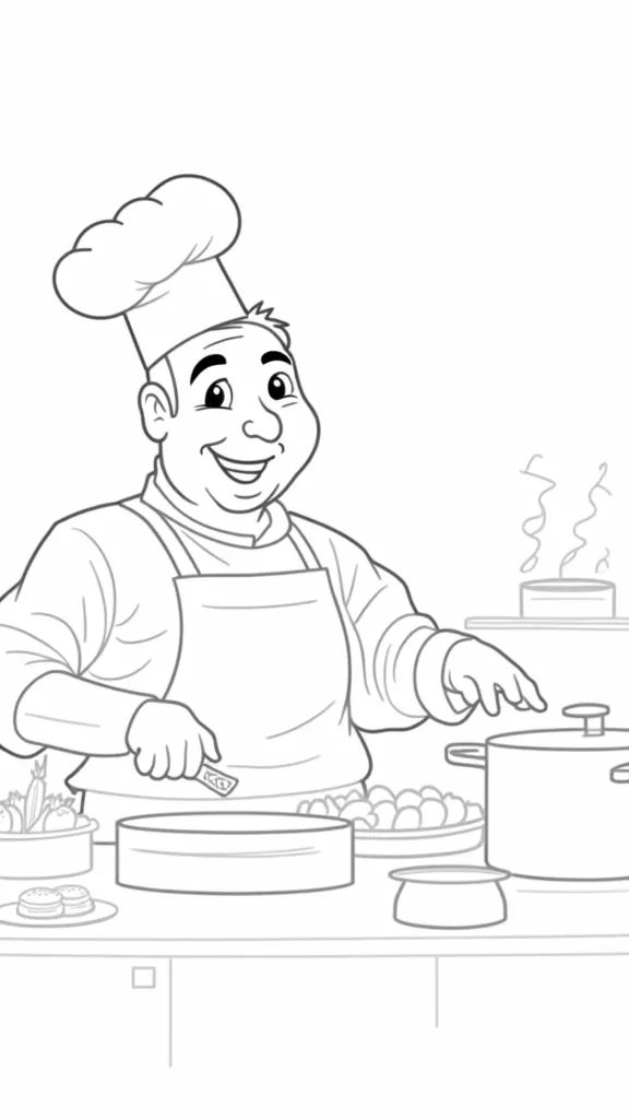 chef coloring page